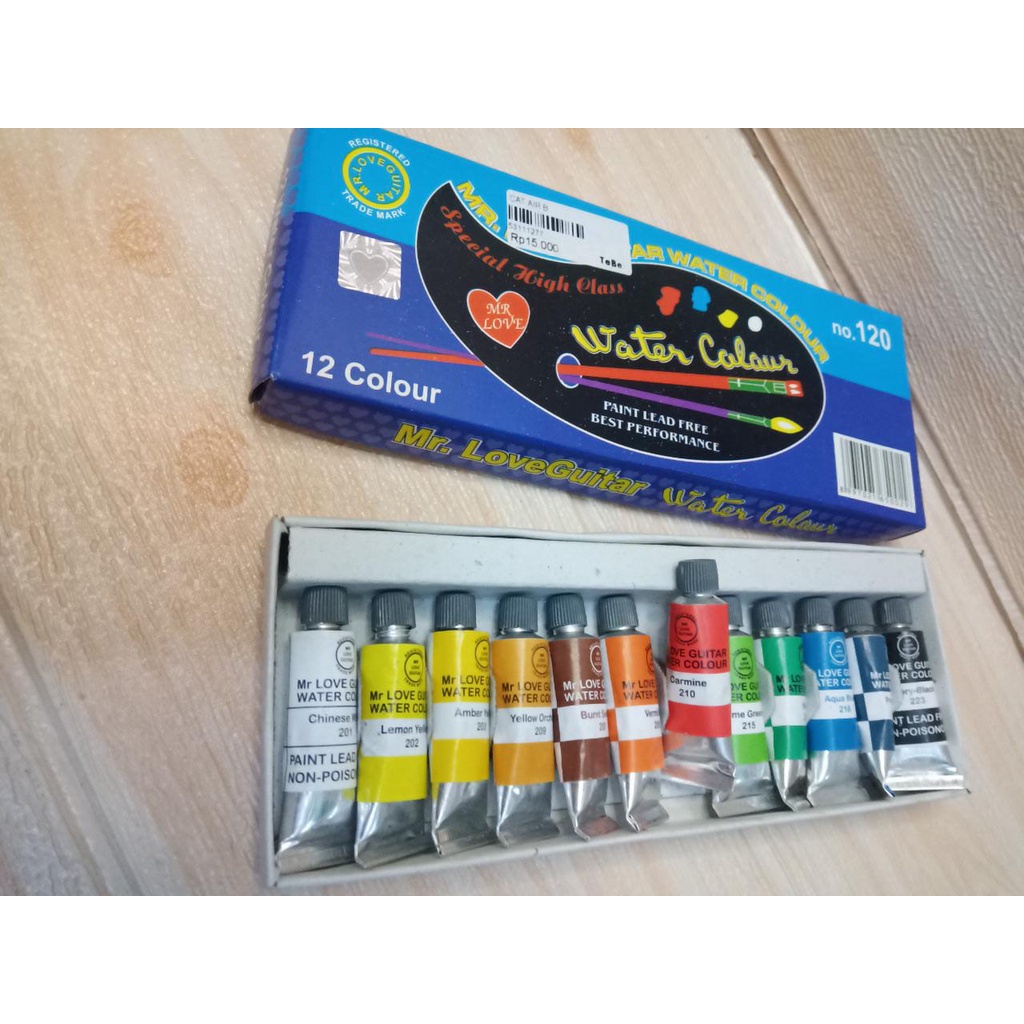 

Water Colour Mr.Love Guitar no.120Cat Air 12 Warna