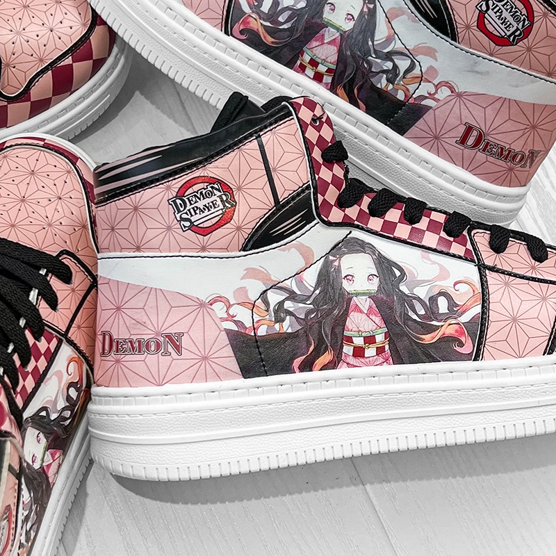 Anime Demon Slayer Sepatu Import Wanita Cewek Running Sneaker Nezuko Kamado Kimetsu No Yaiba High Cut Kets Sport Boots 207