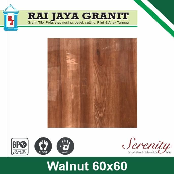 GRANIT Granit 60x60 Motif Kayu Glossy Walnut Wood