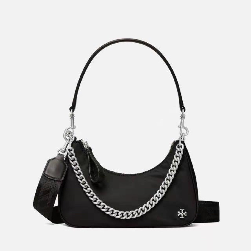 Tory Burch 151 Mercer Small Crescent Bag Black