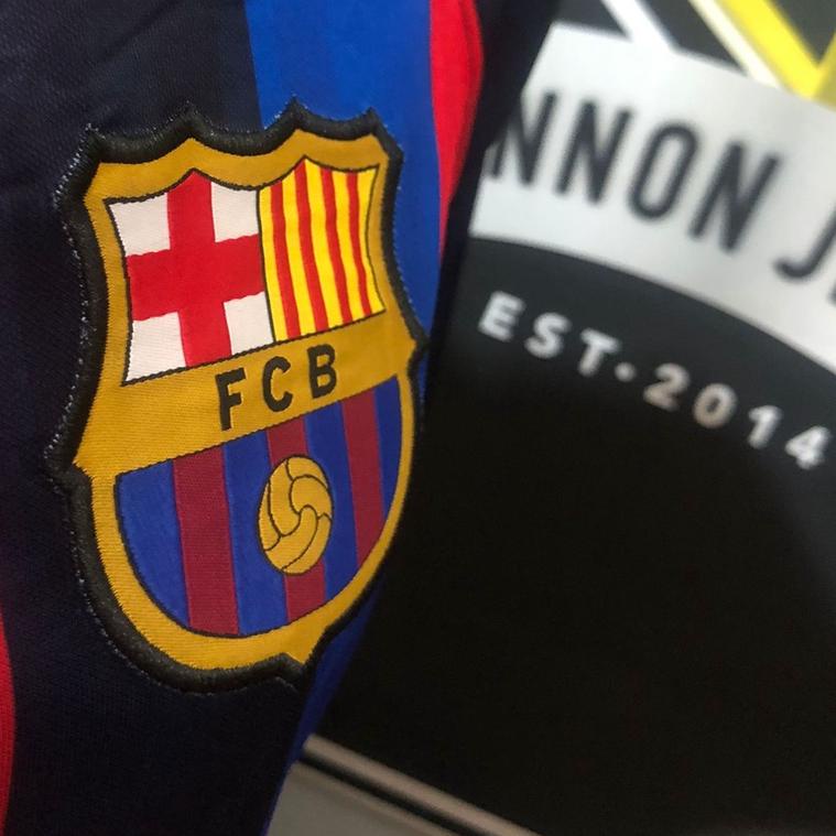 Jersey Ba_rcel_ona Home 2022 2023 FULL SPONSOR Spotify UNHCR ACNUR Grade Ori Import Baju Sepak Bola 