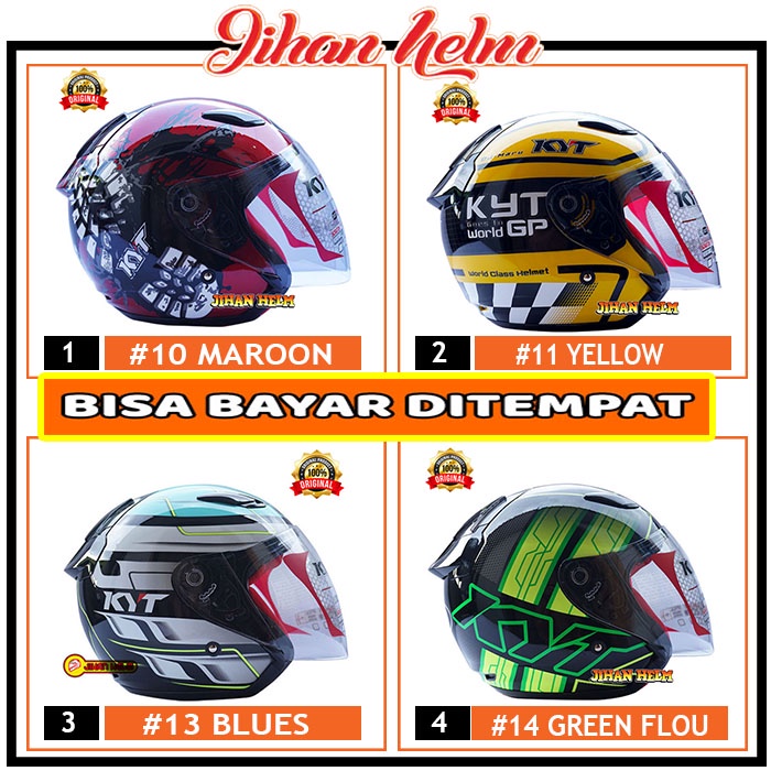 HELM / HELM KYT / KYT / DJ MARU / HELM KYT / KYT DJ MARU MOTIF #14 BLACK GREEN TERLARIS