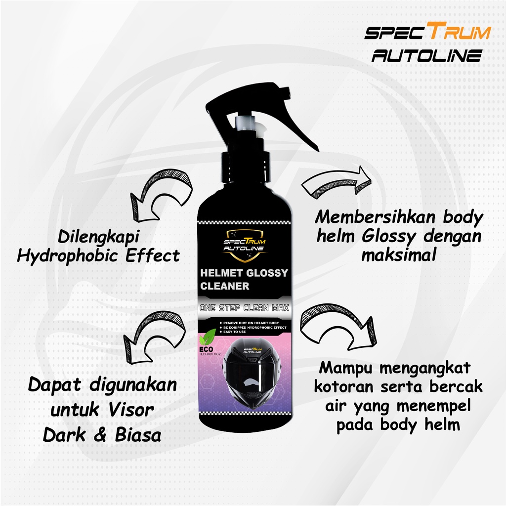 [ SPECTRUM ] HELM CLEANER PEMBERSIH HELM VISOR HYDROPHOBIC PEMBERSIH HELM GLOSSY FREE LAP MICROFIBER