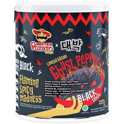 

Mister Potato Ghost Pepper Black Crisps Limited Edition 45 gram