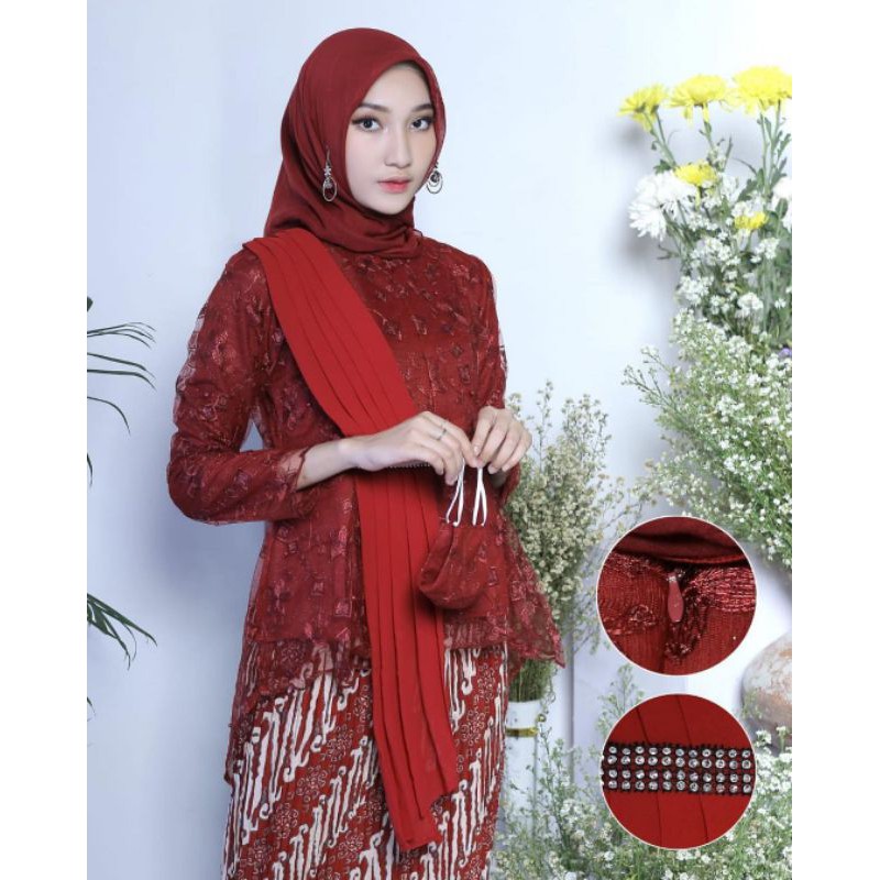 OUTFIT TERBARU • SETELEN KEBAYA TILLE BUSUI SELENDANG / KEBAYA JUMBO / KOMDANGAN PERNIKAHAN / AKAD-2