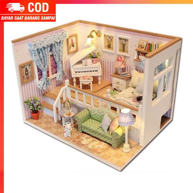 (100% BARANG ORI) Miniatur Rumah Boneka 3D DIY 1:24 Cover - M026