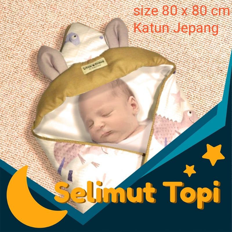 Babyland selimut topi bayi baby hoodie blanket