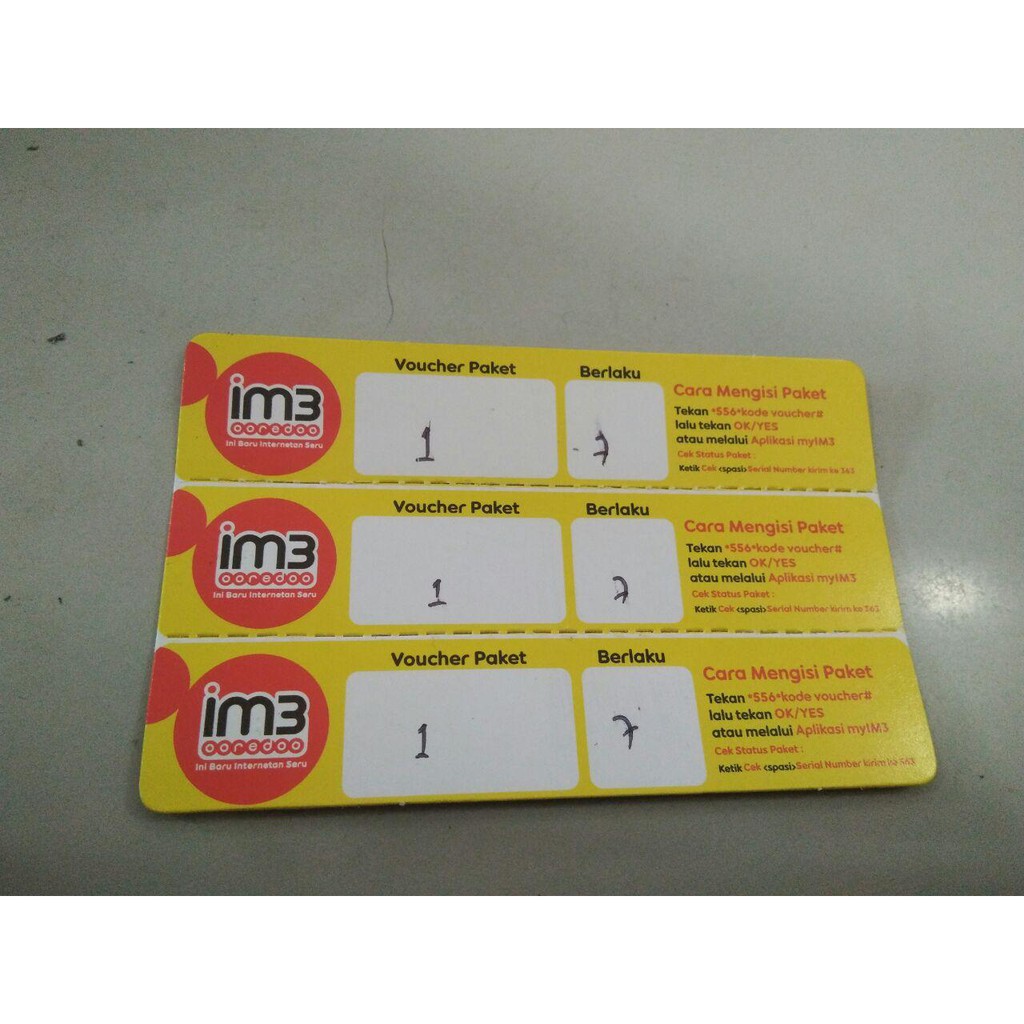Voucher Indosat Yellow / Indosat 1 gb 7 hari
