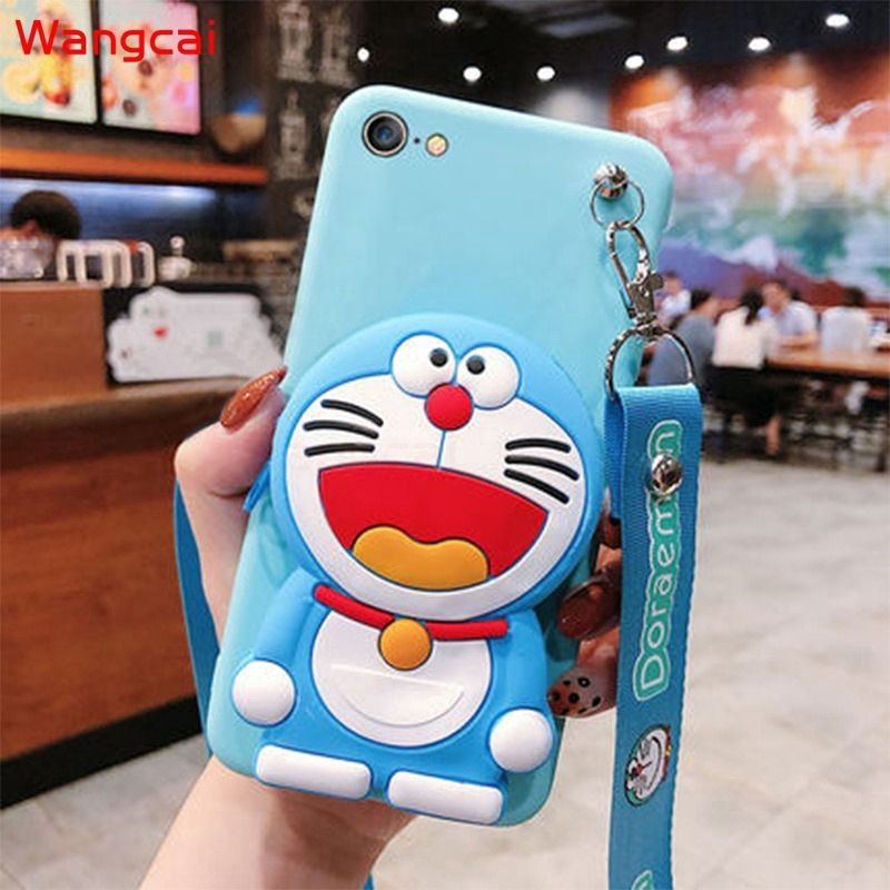 case dompet doraemon vivo y12/y15/y17 oppo a53