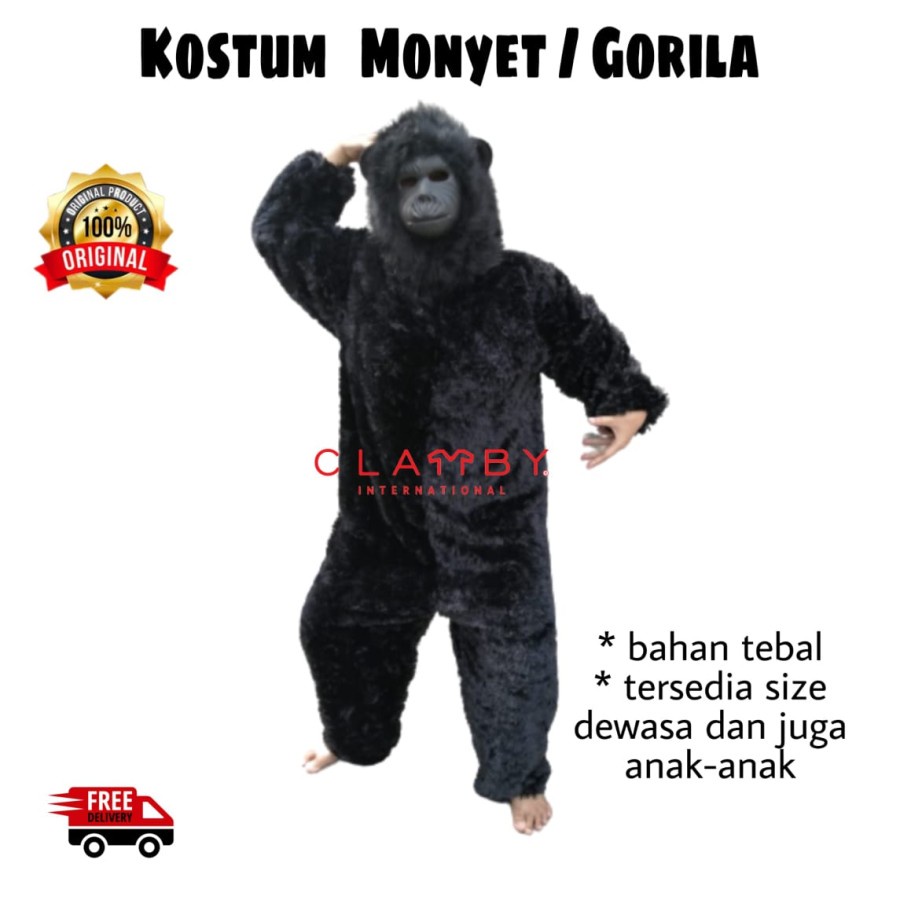 Kostum Gorilla Monyet Kostum Karnaval Anak Dewasa Baju Badut Ngamen Custom Gorilla Monyet