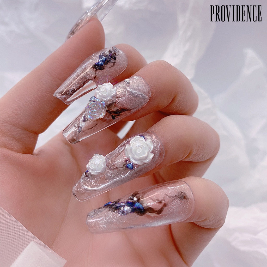 1 Kotak Ornamen Bunga Kamelia Putih Mini Bahan Resin Tidak Pudar Untuk Dekorasi Nail Art Wanita