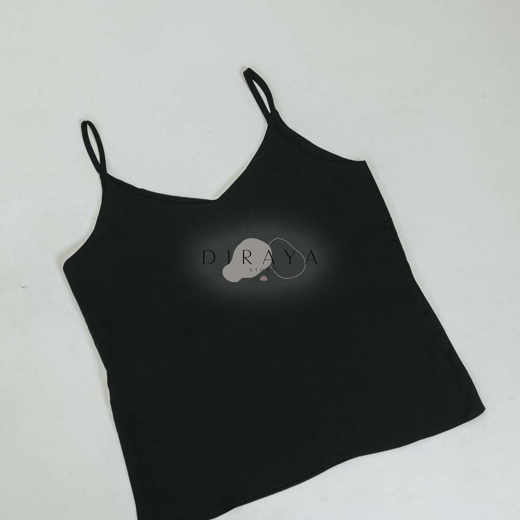 Diraya Tank Top Korean Style Bahan Crepe Catarina Premium-Hitam