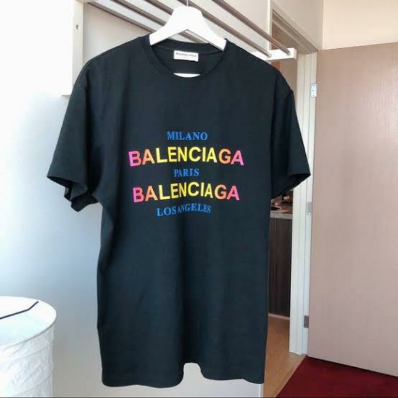 BAJU KAOS TSHIRT PRIA WANITA BALENCIAGA MILANO PARIS LA FASHION BRANDED