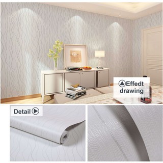 Wallpaper Dinding Motif Wave Dasar Putih Ukuran Panjang 10Meter x Lebar 45CM