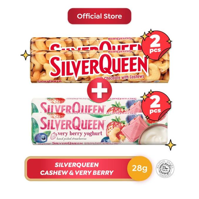 

2 Silverqueen Cashew 28 g + 2 Silverqueen Very Berry 28g