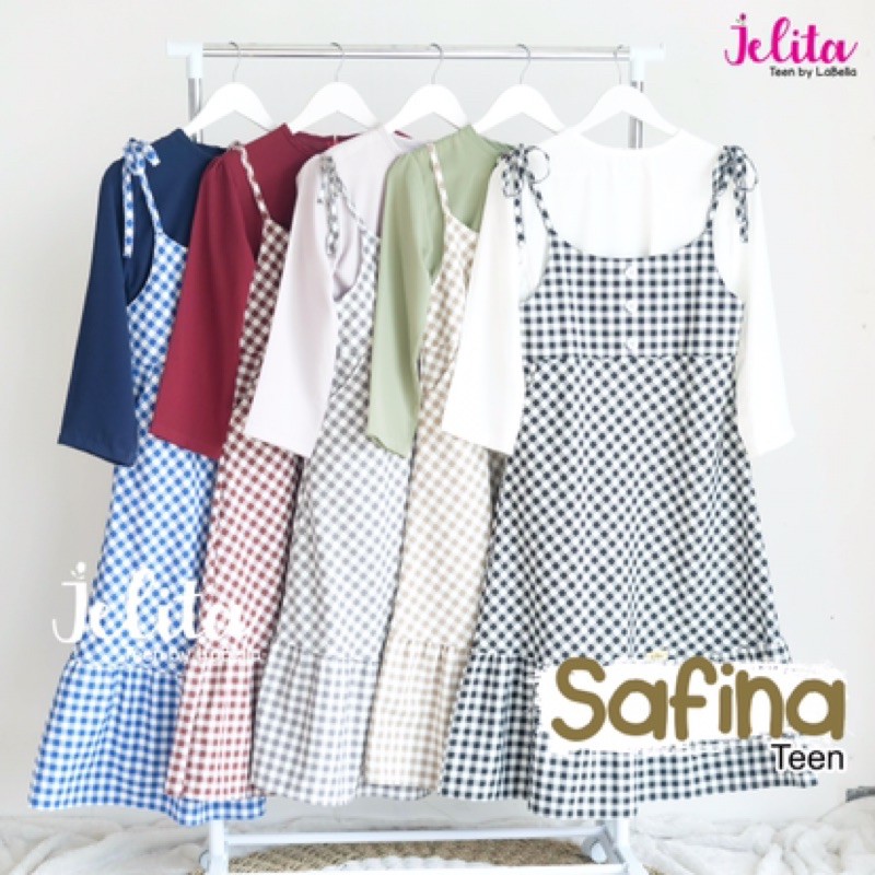 Gamis Overall Remaja Safina | Overall Remaja Kotak-Kotak | Overall Perempuan | Overall Cewe | Overal