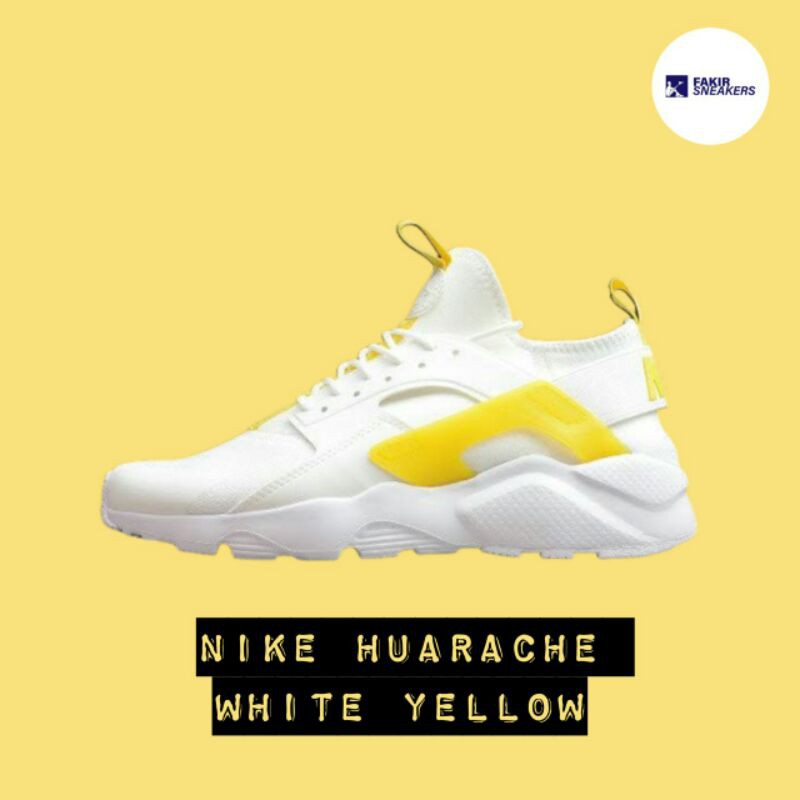 NIKE HUARACHE WHITE YELLOW | Shopee 