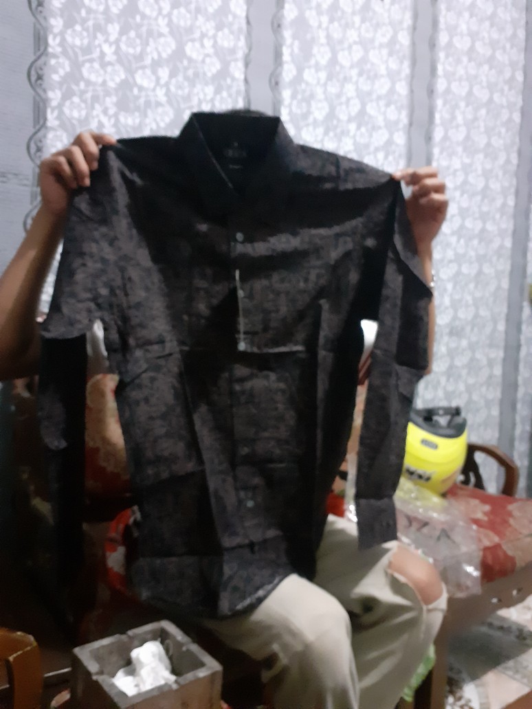 Odza Baju Kemeja Batik Slim Fit Pria Kasual Lengan Panjang