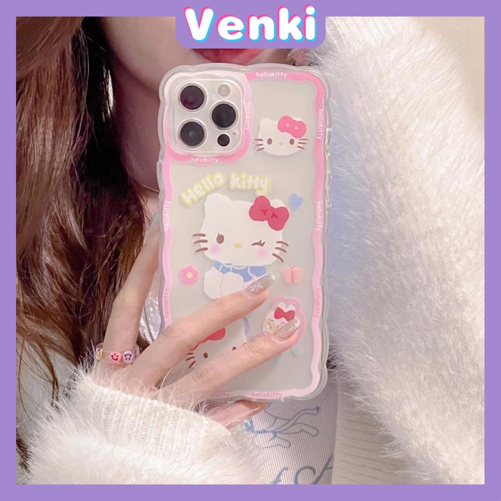 iPhone Case Silicone Soft Case Clear Case Wave Non-Slip Shockproof Camera Full Coverage Protection Pink Cartoon Cute For iPhone 13 Pro Max iPhone 12 Pro Max iPhone 11 iPhone 7 Plus