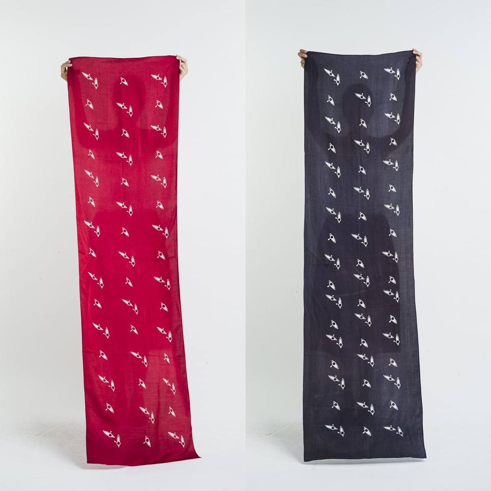 Selendang Perahu Batik Cap Sejauh Mata Memandang Shawl