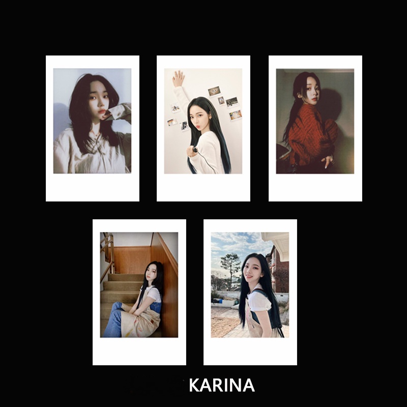 5pcs / set Kartu Foto GISELLE AESPA Ning KARINA Untuk Musim Dingin