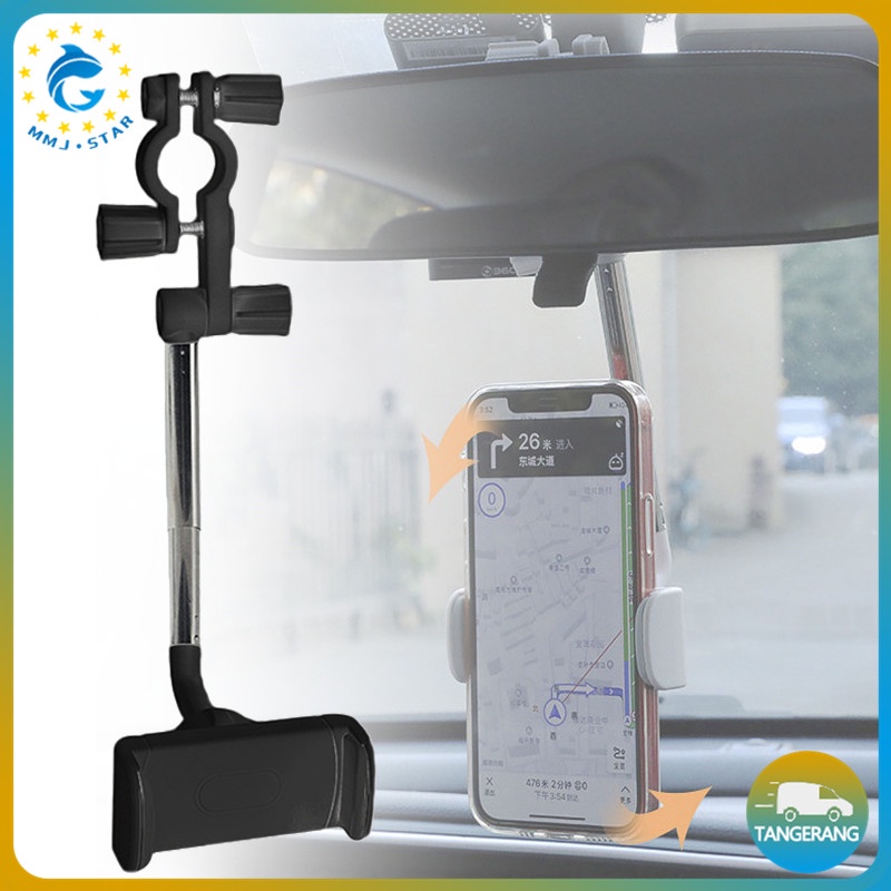 【360° Berputar】Holder Mobil Spion/Hodler Phone Mobil Spion/Holder Jepit Handphone Spion/Braket Ponsel Universal Dudukan Dapat Disesuaikan