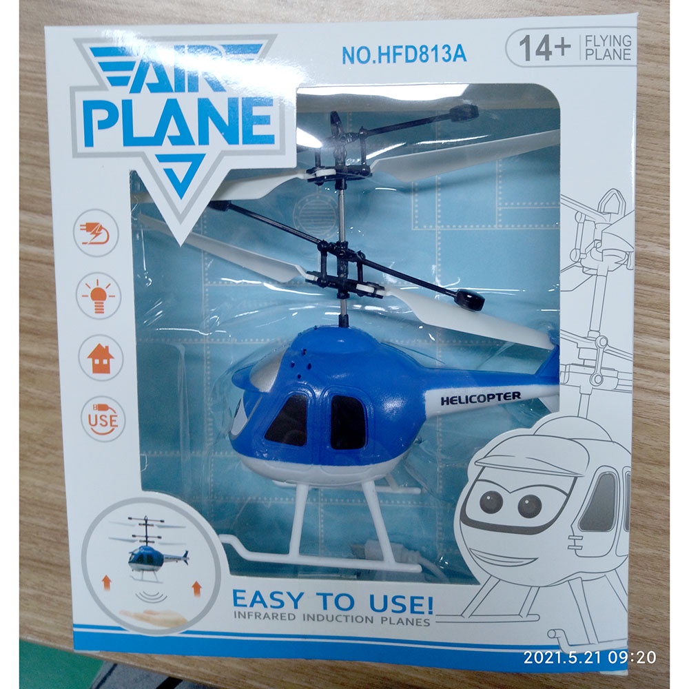 Mainan Helikopter Anak - Anak OMTHIQBL dengan Kontrol Sensor - Blue