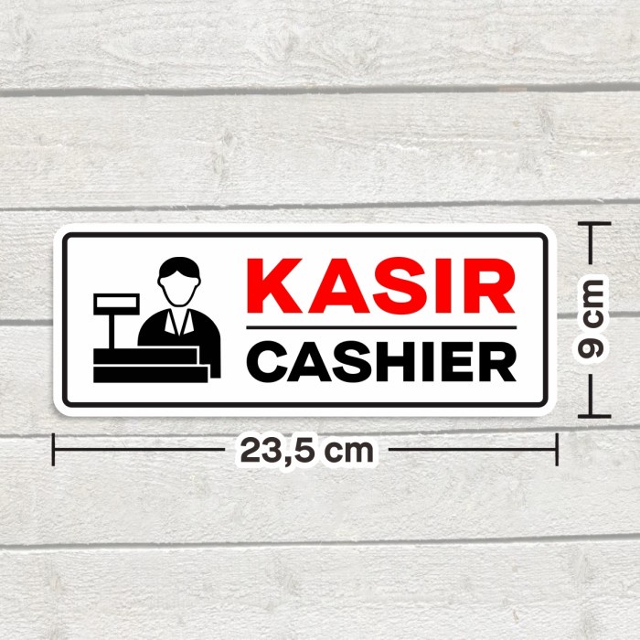 Jual Sticker Kasir Stiker Label Sign Kaca Pintu Dinding Cashier 23 X 9 Cm Shopee Indonesia 3921