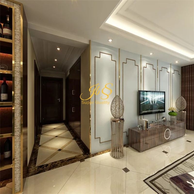 LIST PLAT STRIP MIRROR GOLD 25MM×305CMxT. 0,8MM STAINLESS SS 201 - LIST INTERIOR/DEKORASI