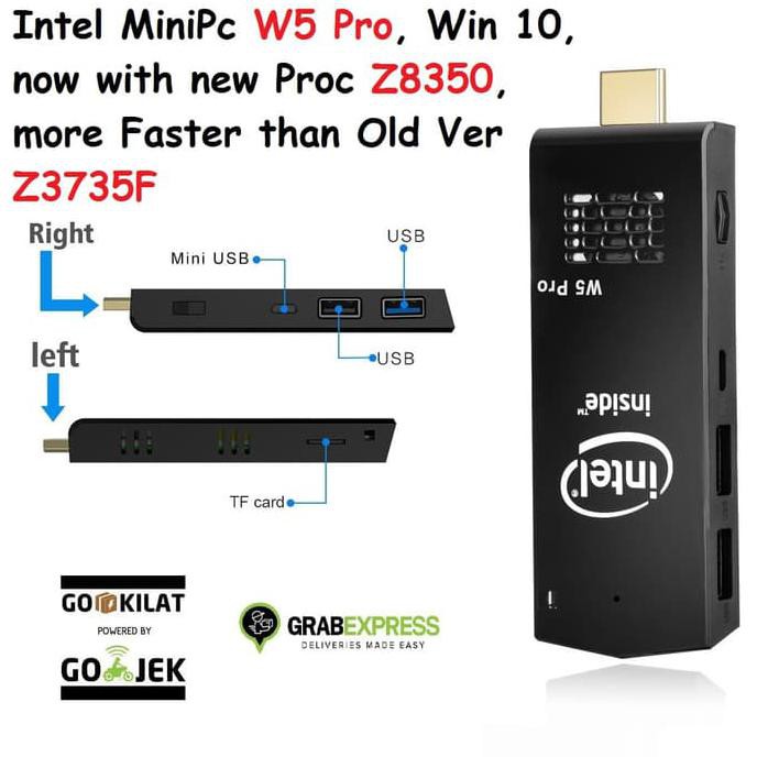 W5 Pro Mini PC Intel Cherry Trail Computer Stick Windows 10 (64-bit)
