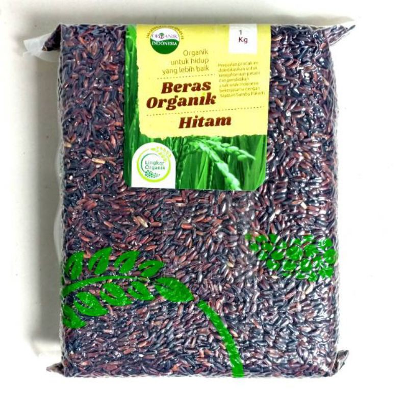 Beras Hitam - Beras 1kg - Beras Organik - Beras Hitam Organik - Lingkar Organik - Kemasan Vakum 1kg