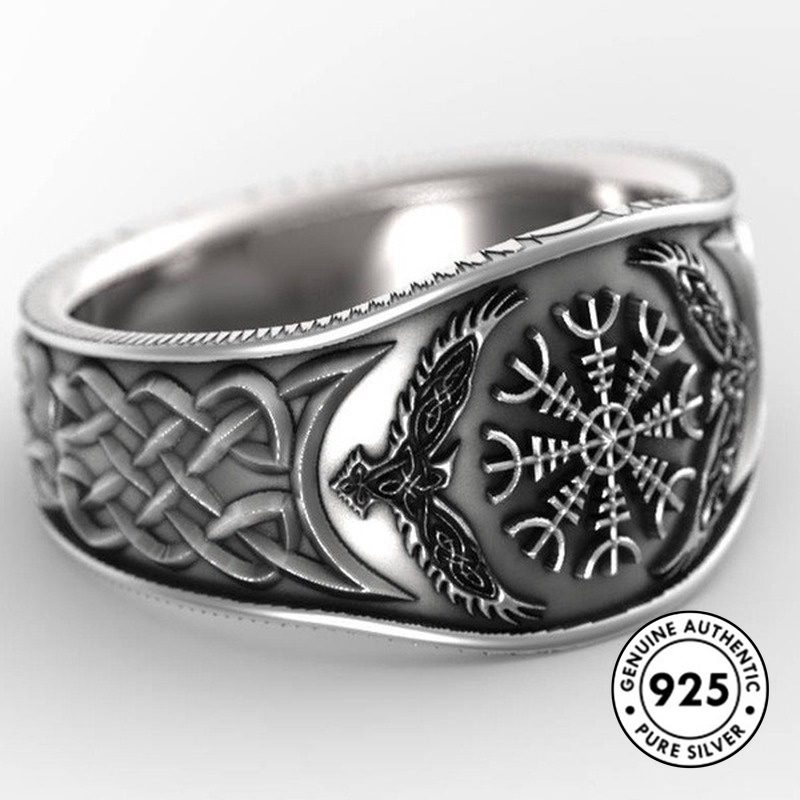 Cincin Lapis Silver S925 Motif Graffiti Gaya Retro Untuk Wanita