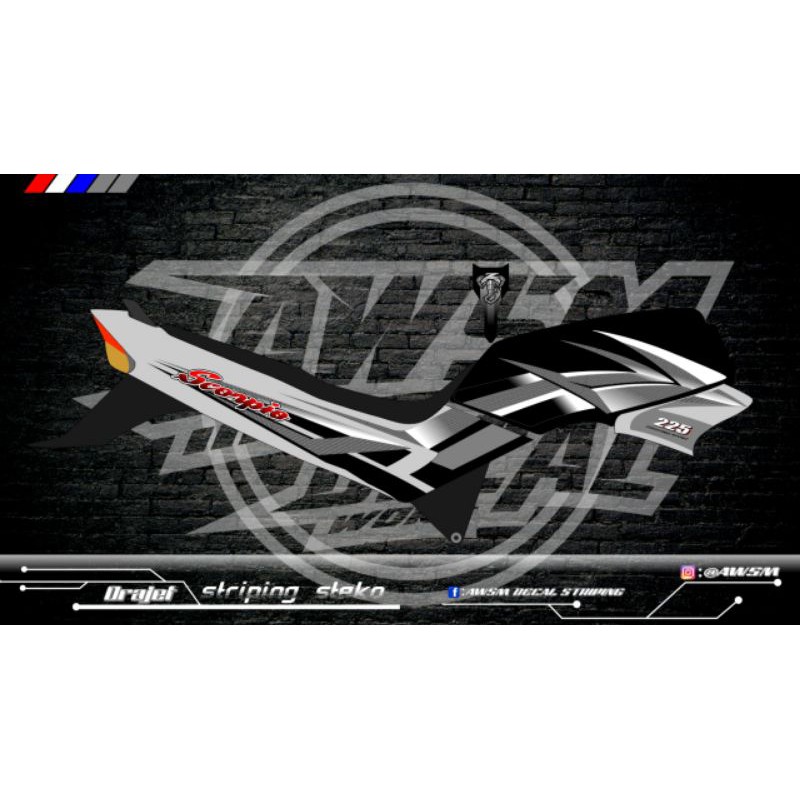 striping variasi scorpio tangki kotak