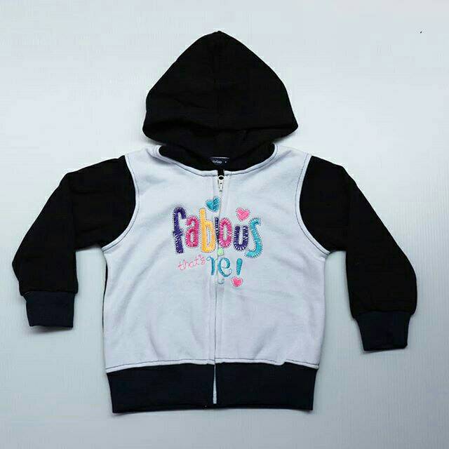 [DEFECT] Jaket Anak Model Raglan Hitam Putih