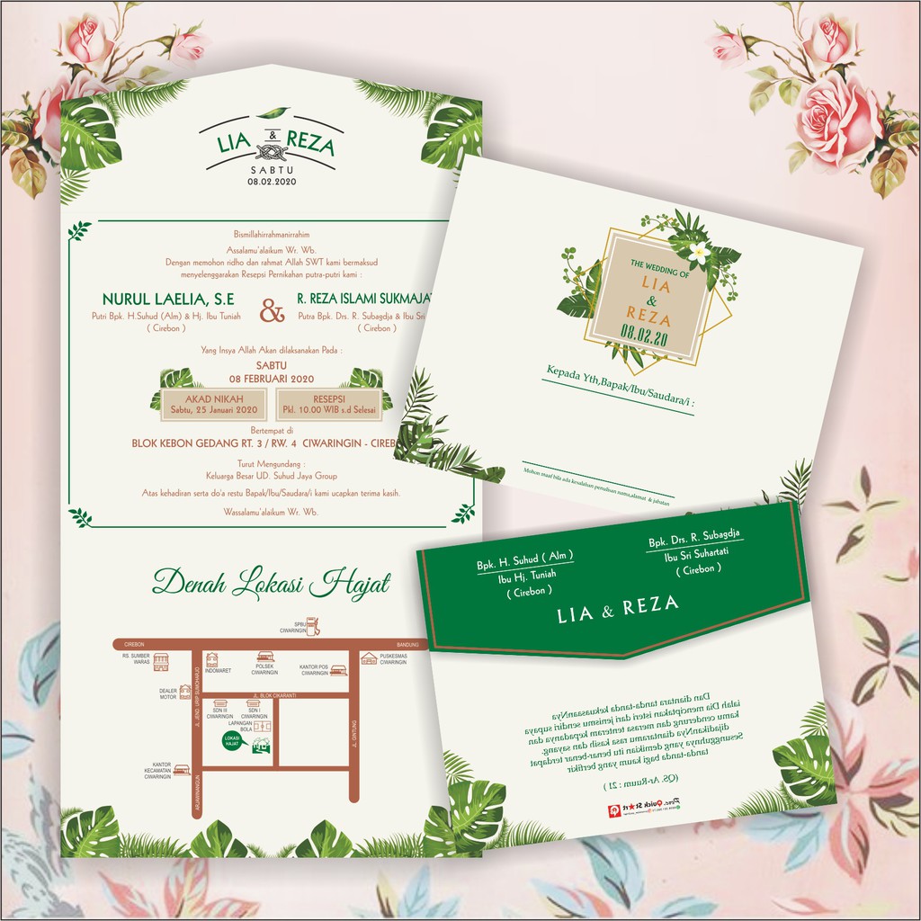 Undangan Pernikahan Tema Tropical Shopee Indonesia