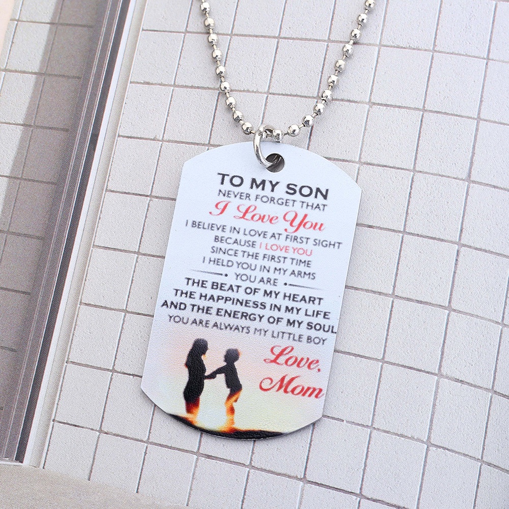 Hu Hu Hu Hu Hu Alat Bantu Pasang Kacamata♡ Kalung Liontin Dog Tag Militer Tulisan To My Son I Love You Untuk Hadiah