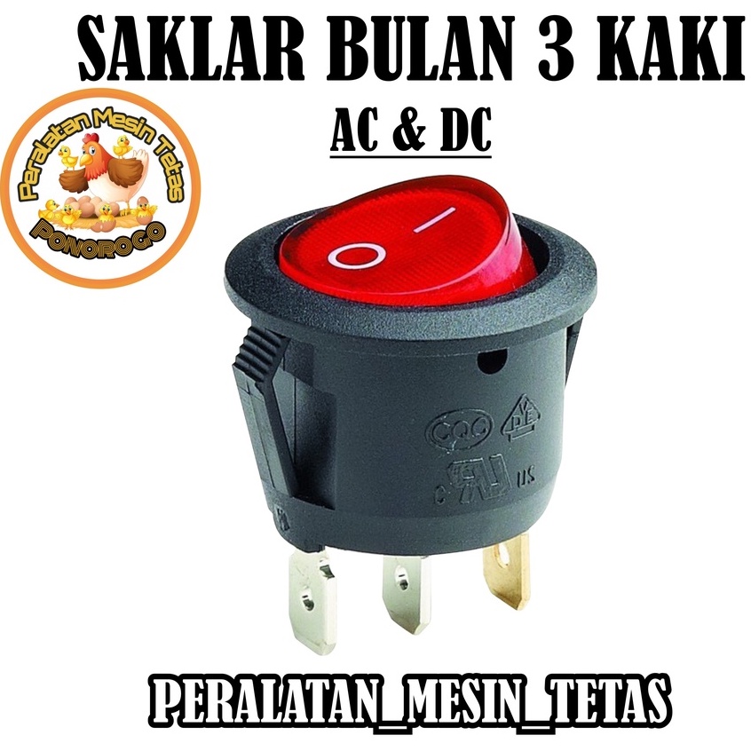 Saklar Bulan 3 Kaki ON OFF AC dan DC