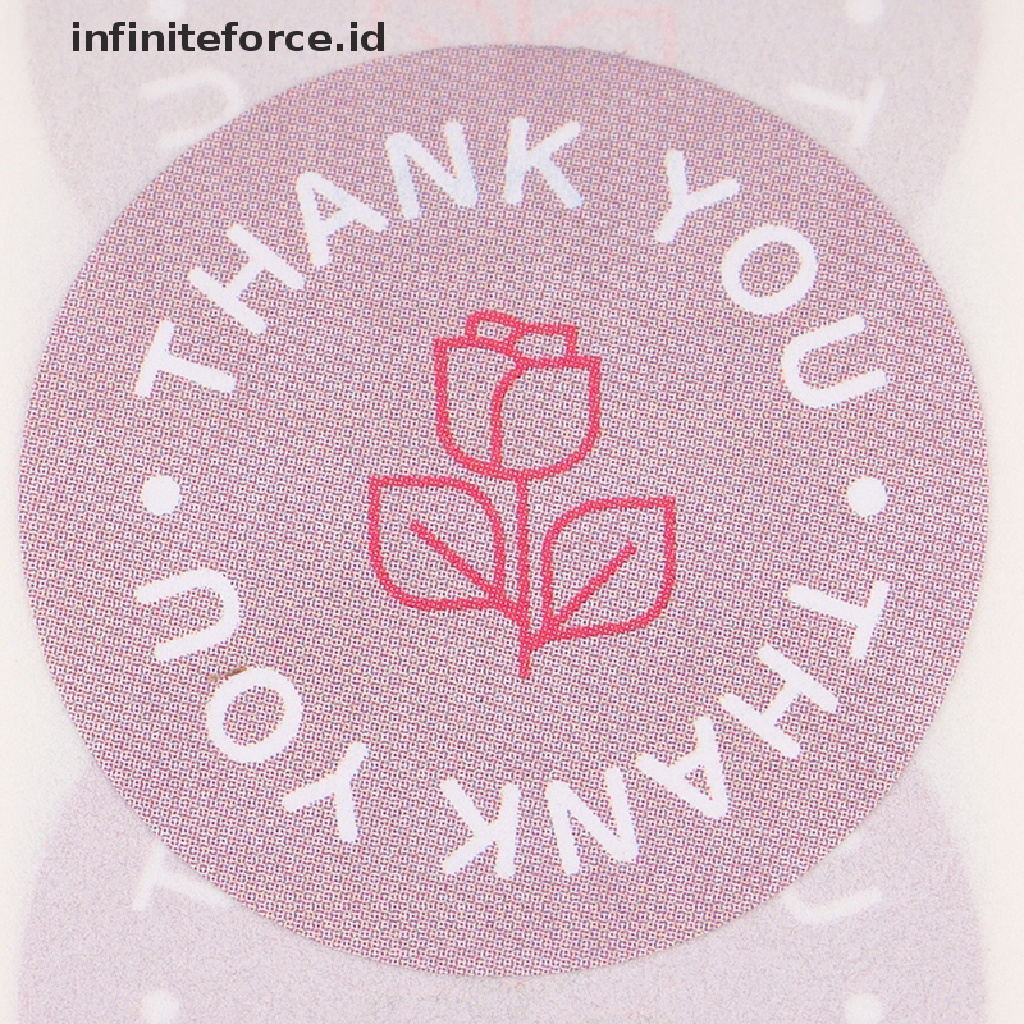 Infiniteforce.id 500pcs / Set Stiker Label Motif Bunga Tulisan Thank You Untuk Scrapbook / Hadiah