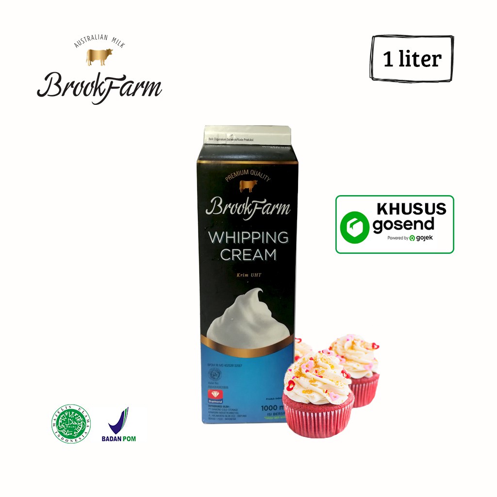 

Brookfarm Whipping Cream / Whipped Cream (1 Liter) KHUSUS GOSEND & GRAB