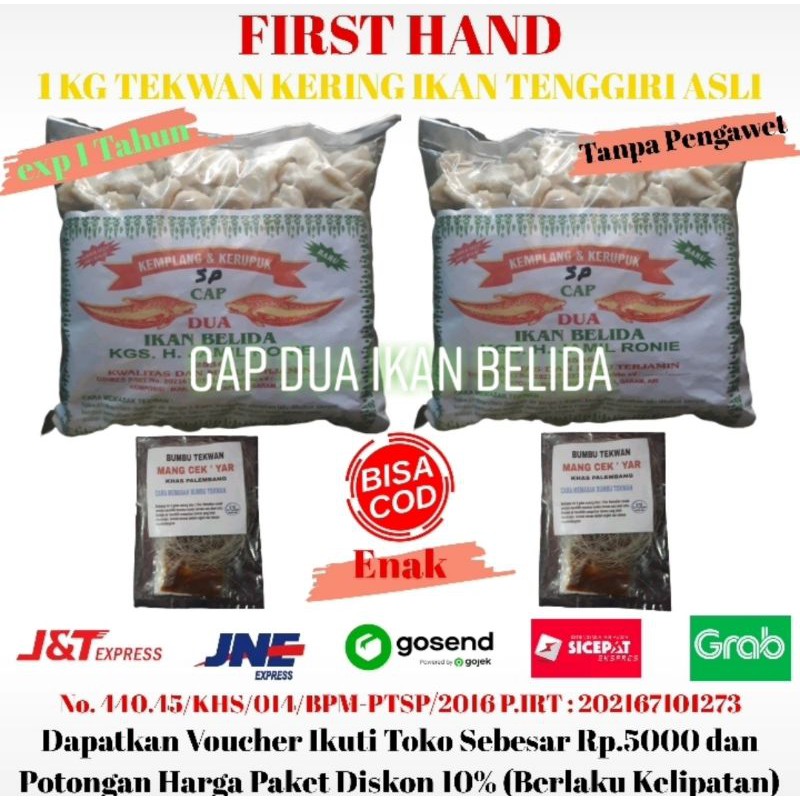 [COD] 1 KG TEKWAN KERING MAKANAN PALEMBANG IKAN TENGGIRI SUPER + BUMBU INSTAN KOMPLIT HALAL TERMURAH