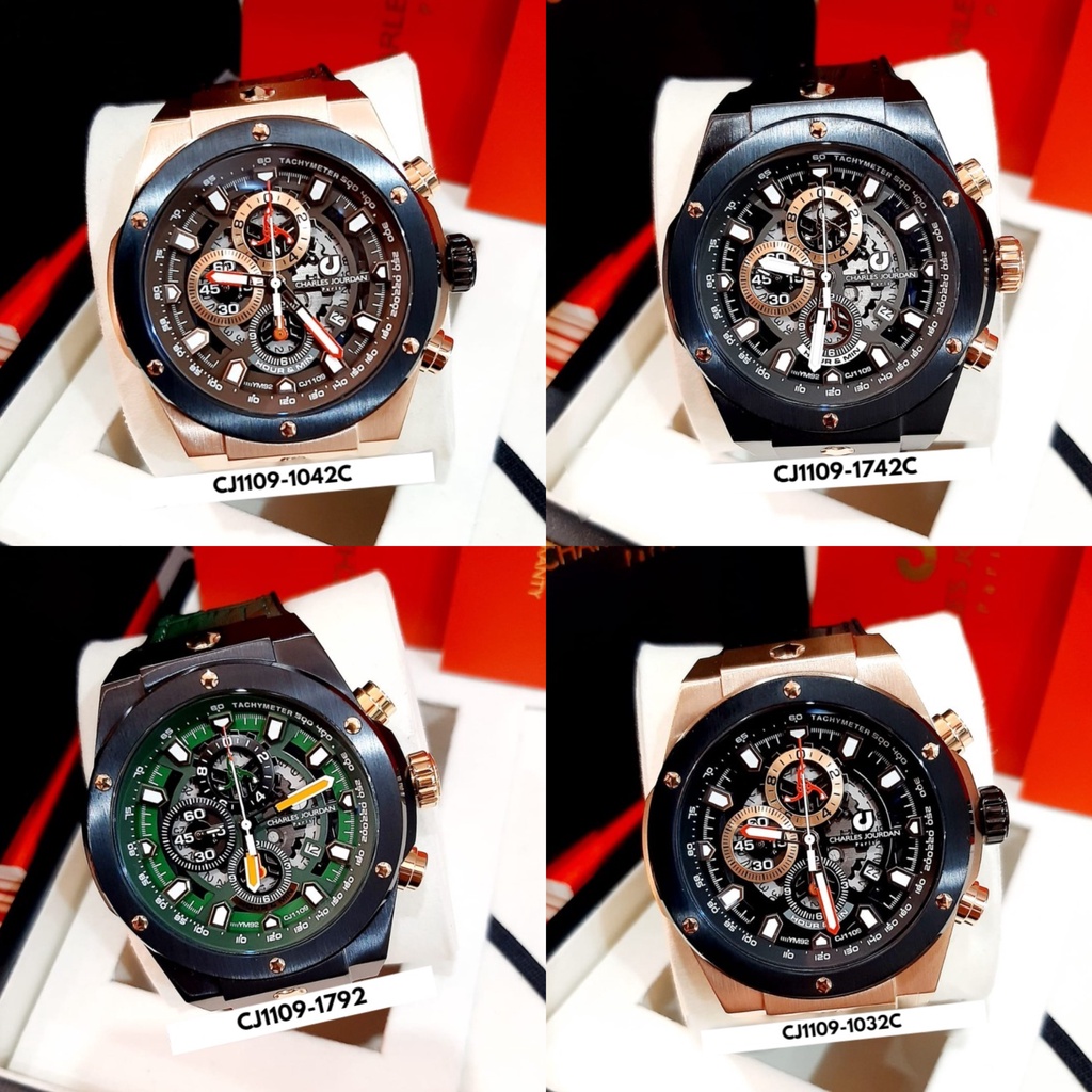 JAM TANGAN PRIA CHARLES JOURDAN CJ1109 CJ1109 PRIA LEATHER ORIGINAL ORI