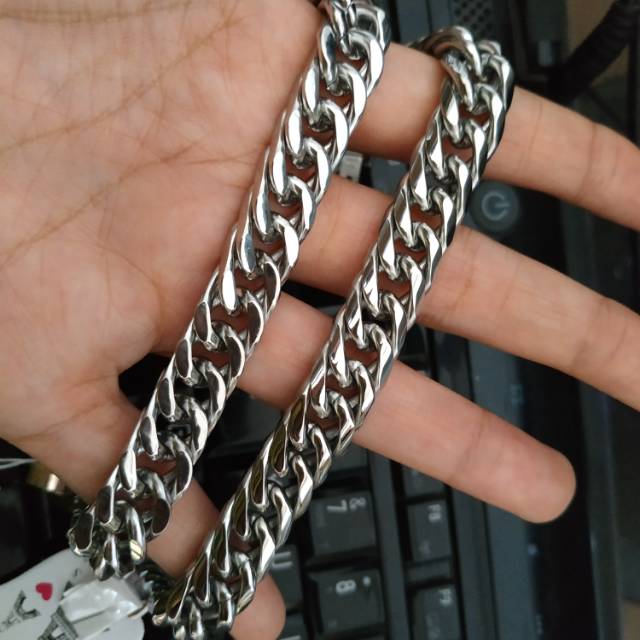 Gelang rantai titanium lebar 10mm