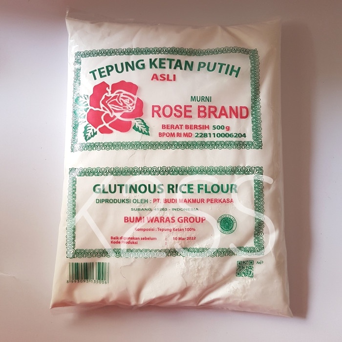 

Ketan-Beras-Tepung- Tepung Ketan Putih Rose Brand 500 Gram / 500 Gr -Tepung-Beras-Ketan.