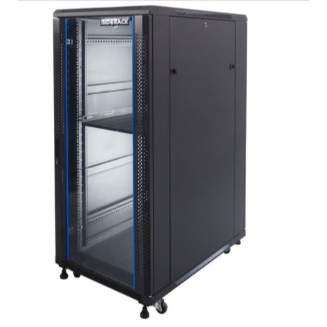 IR9027G - 27U Close Rack Depth 900mm Glass Door 19&quot; - INDORACK