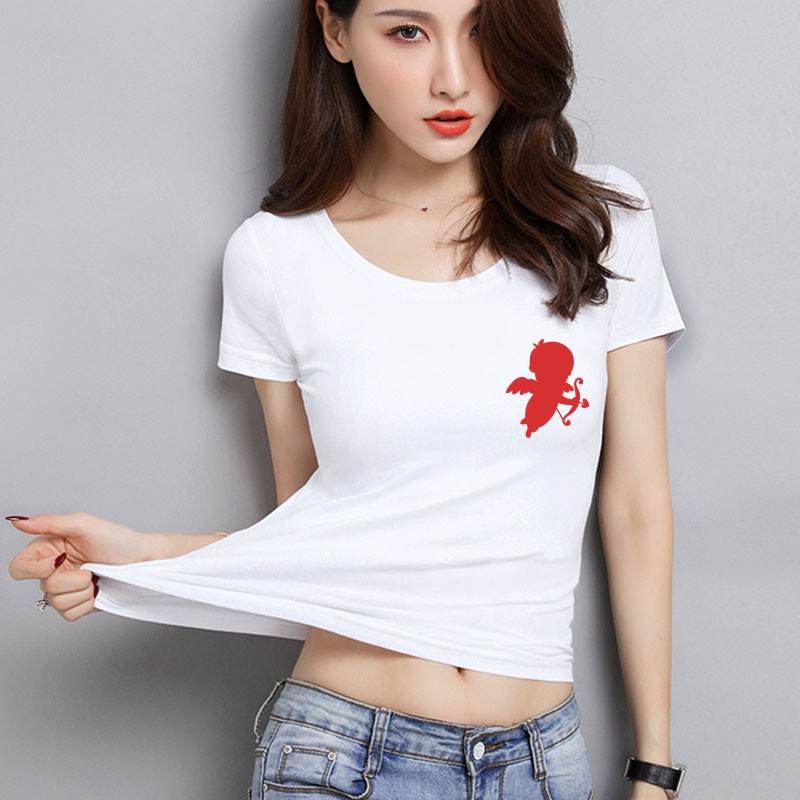 YOURSTYLE1119 - KAOS WANITA ONECK RED CUPID/ KAOS TERLARIS / KAOS ONECK/ VALENTINE