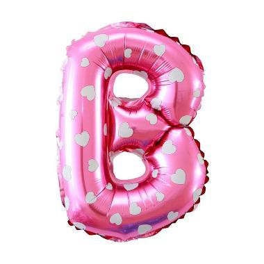 Balon Foil Harga Per Huruf Silver /Biru Motif /Pink Motif /Letter Baloon /Birthday Party