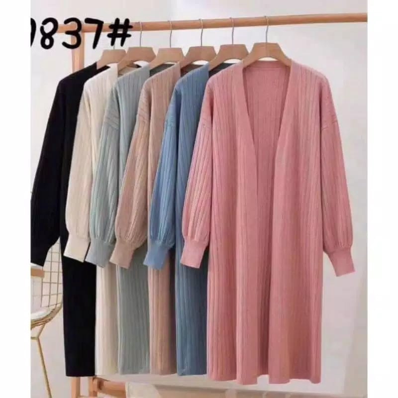 ZAHRA - Cardigan Wanita Rajut Halus Long Cardigan BUBBLE CARDY