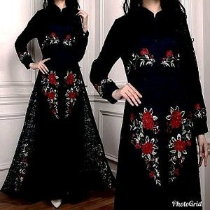 GAMIS KAFTAN PESTA MEWAH NAGITA RAISA BRUKAT BROKAT BORDIR BUNGA KEMBANG BUSUI RESLETING SLETING KA