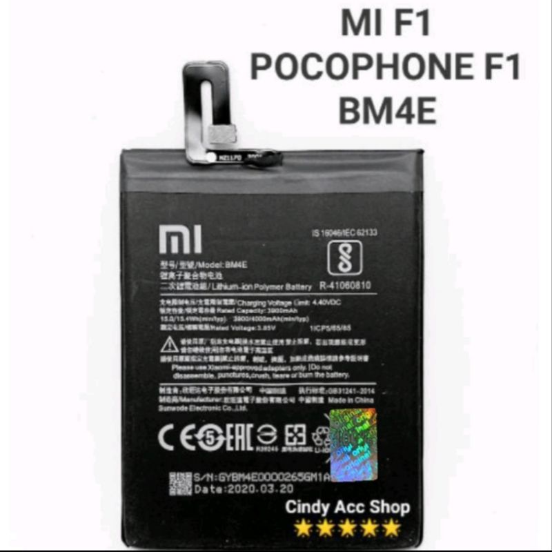 Baterai Original Xiaomi Pocophone F1 BM4E Mi F1 Batre Focophone F1 Mi F1 Battery