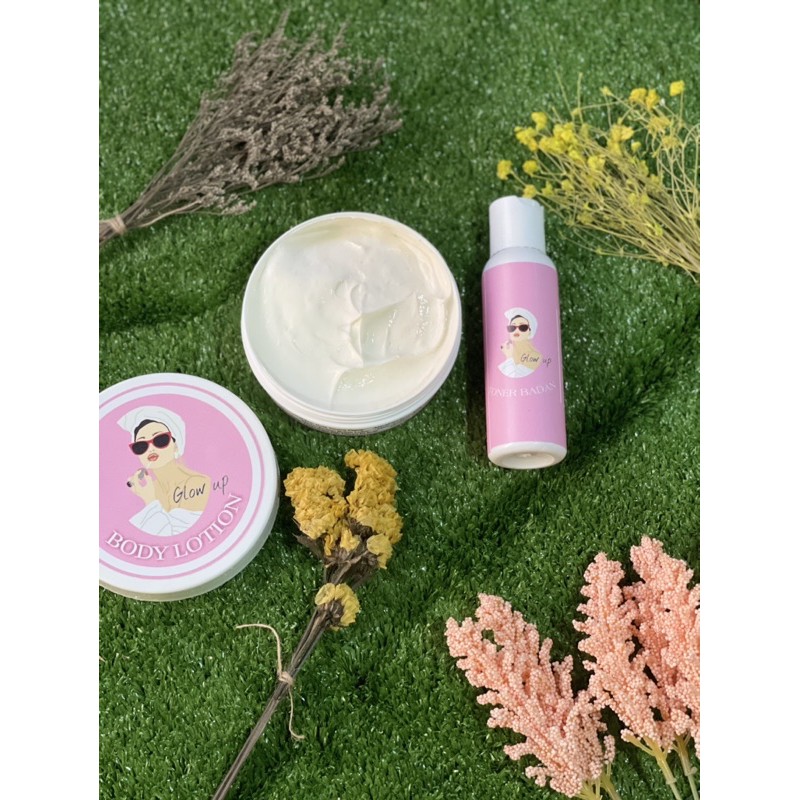 HB GLOW UP DOSTING SEPAKET TONER BADAN PEMUTIH